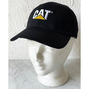 Caterpillar CAT Equipment Black Cotton Baseball Cap-One Size Adjustable Buckle